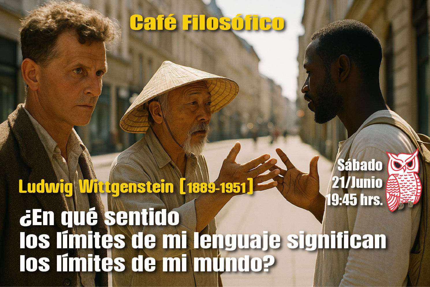 Café 1156, 21 de junio 2025. Café Filosófico-Histórico. Filosofía S. XX: LUDWIG WITTGENSTEIN: ¿EN QUÉ SENTIDO LOS LÍMITES DE MI LENGUAJE SIGNIFICAN LOS LÍMITES DE MI MUNDO?