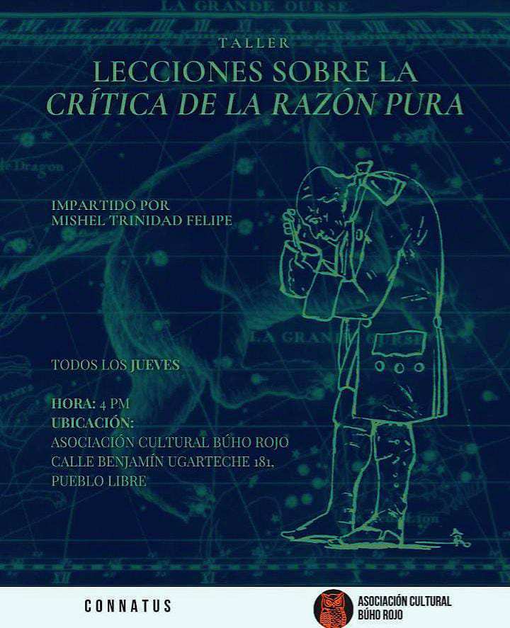 Taller filosófico gratuito: KANT. Lecciones sobre la Crítica de la Razón Pura, a cargo de Mishel Trinidad Felipe (UNMSM) - Jueves 20 Febrero 2025